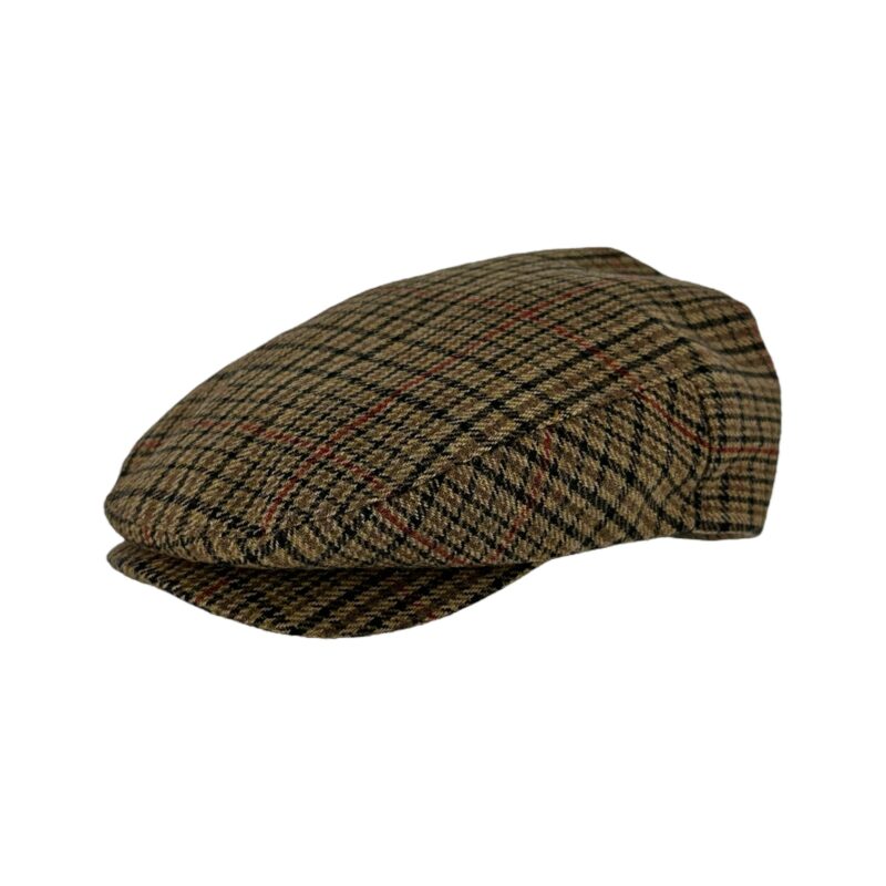 Plaid Flat Cap - Brown Orange